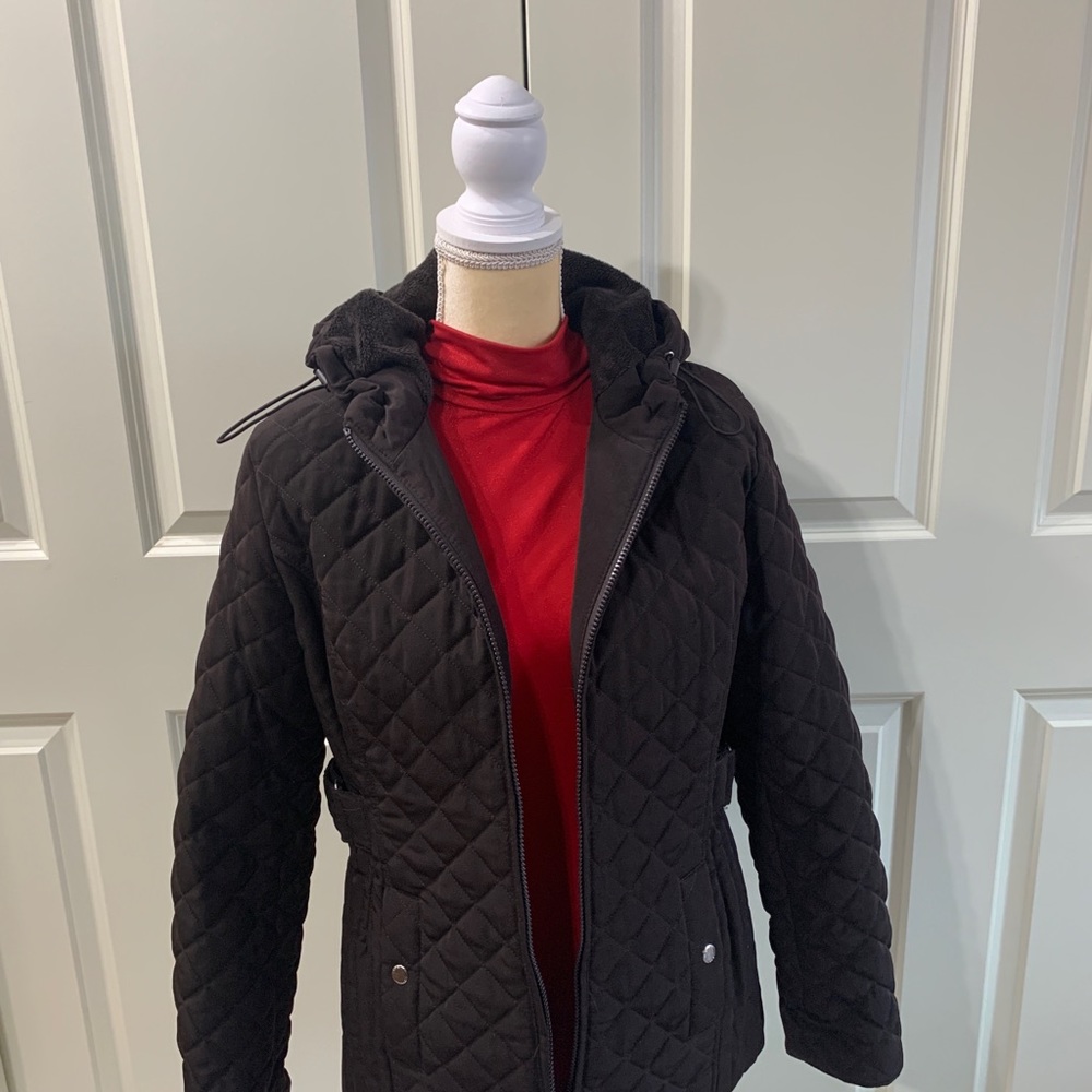 Womens Brown Quilted ESPRIT Hooded Coat